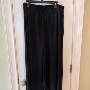 IC COLLECTION Black Wide-Leg Elastic Waist Pants